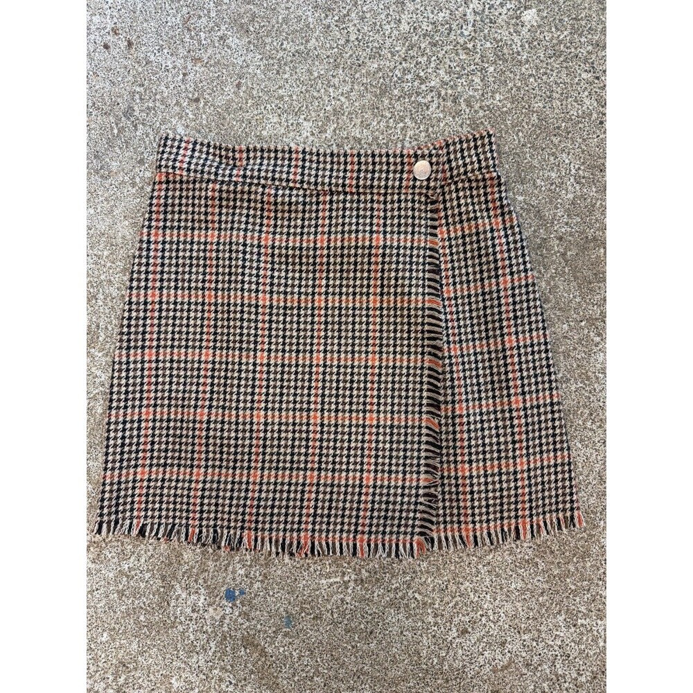 Urban Outfitters Plaid Houndstooth Wrap Miniskirt  Size XS Preppy Y2K Streetwear